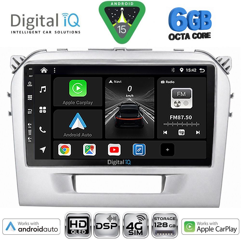 DIGITAL IQ BXF 17697SL_CPAA (9inc) MULTIMEDIA TABLET for SUZUKI VITARA mod. 2016-2025 (SILVER)