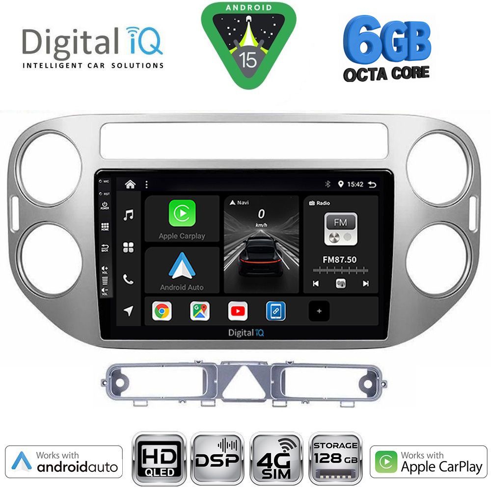 BXF17759GR-15 DIGITAL IQ BXF 17759GR_CPAA (9inc) MULTIMEDIA TABLET for VW TIGUAN mod. 2004-2011 (GREY) - Image 1
