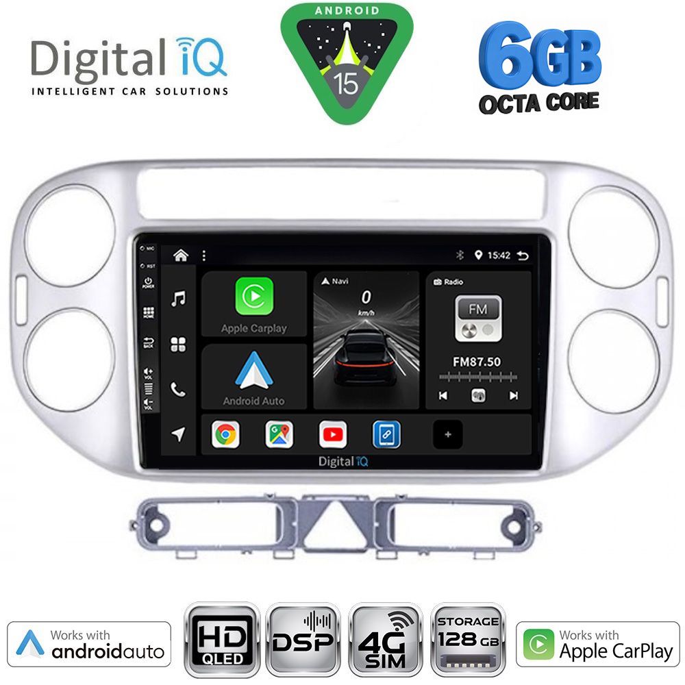 BXF17759SL-15 DIGITAL IQ BXF 17759SL_CPAA (9inc) MULTIMEDIA TABLET for VW TIGUAN mod. 2004-2011 (SILVER) - Image 1