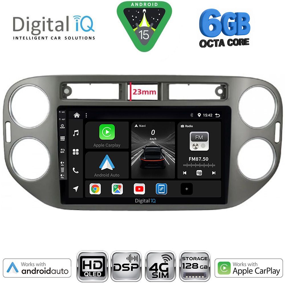 BXF17760GR-15 DIGITAL IQ BXF 17760GR_CPAA (9inc) MULTIMEDIA TABLET for VW TIGUAN mod. 2011-2016 (GREY) - Image 1