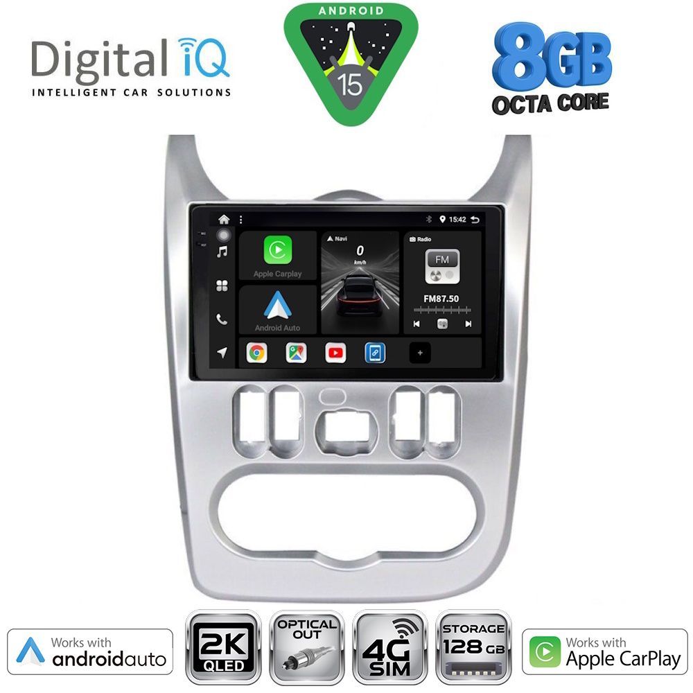 DIGITAL IQ BXK 20101SL_CPAA (9inc) MULTIMEDIA TABLET for DACIA DUSTER – LOGAN – SANDERO mod. 2006-2012 (SILVER)