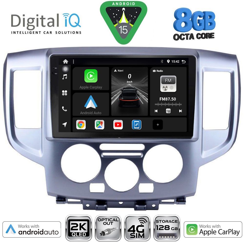 DIGITAL IQ BXK 20458SL_CPAA (9inc) MULTIMEDIA TABLET for NISSAN NV 200 mod. 2009-2020 (SILVER)