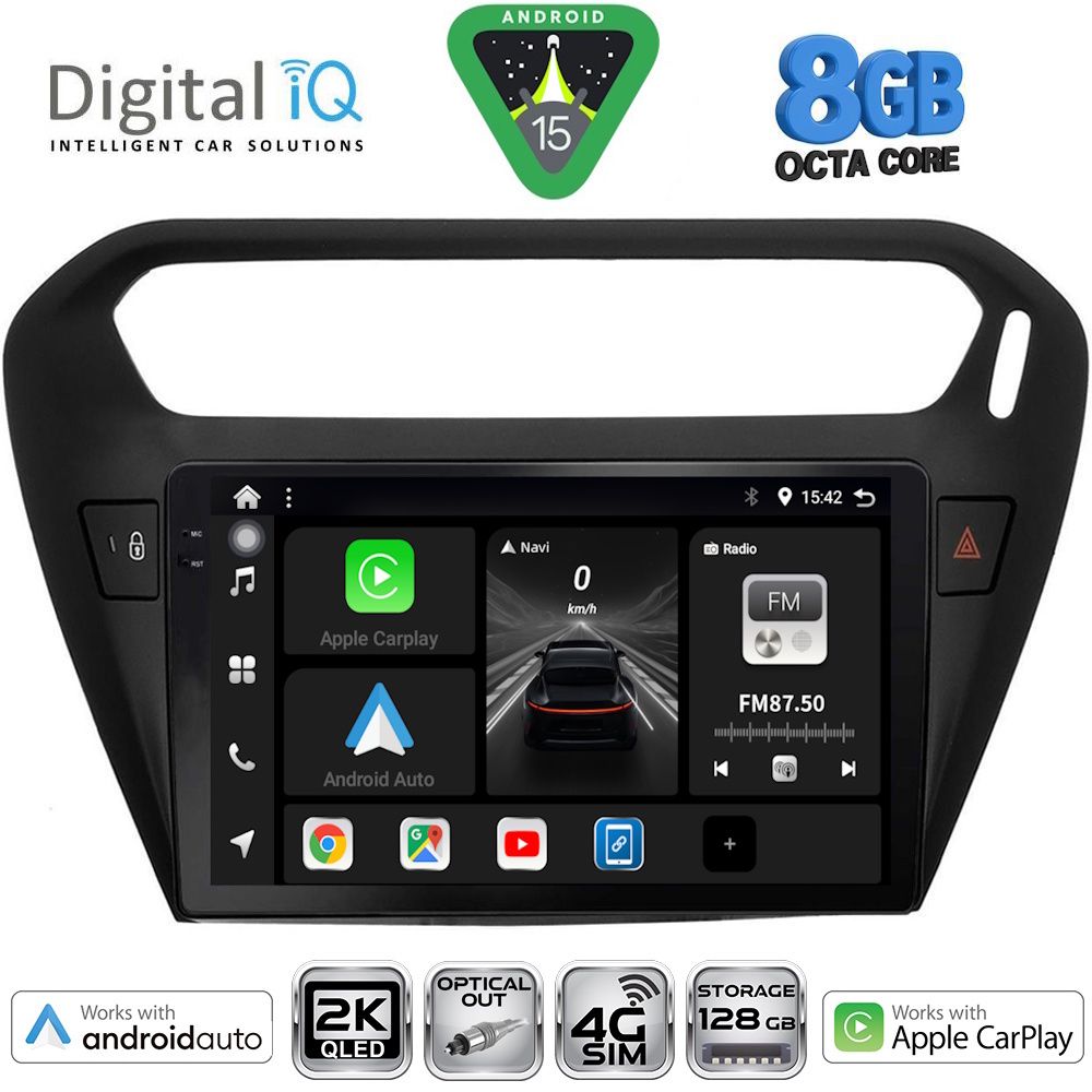 DIGITAL IQ BXK 20511BL_CPAA (9inc) MULTIMEDIA TABLET for CITROEN ELYSEE – PEUGEOT 301 mod. 2013-2026 (BLACK)
