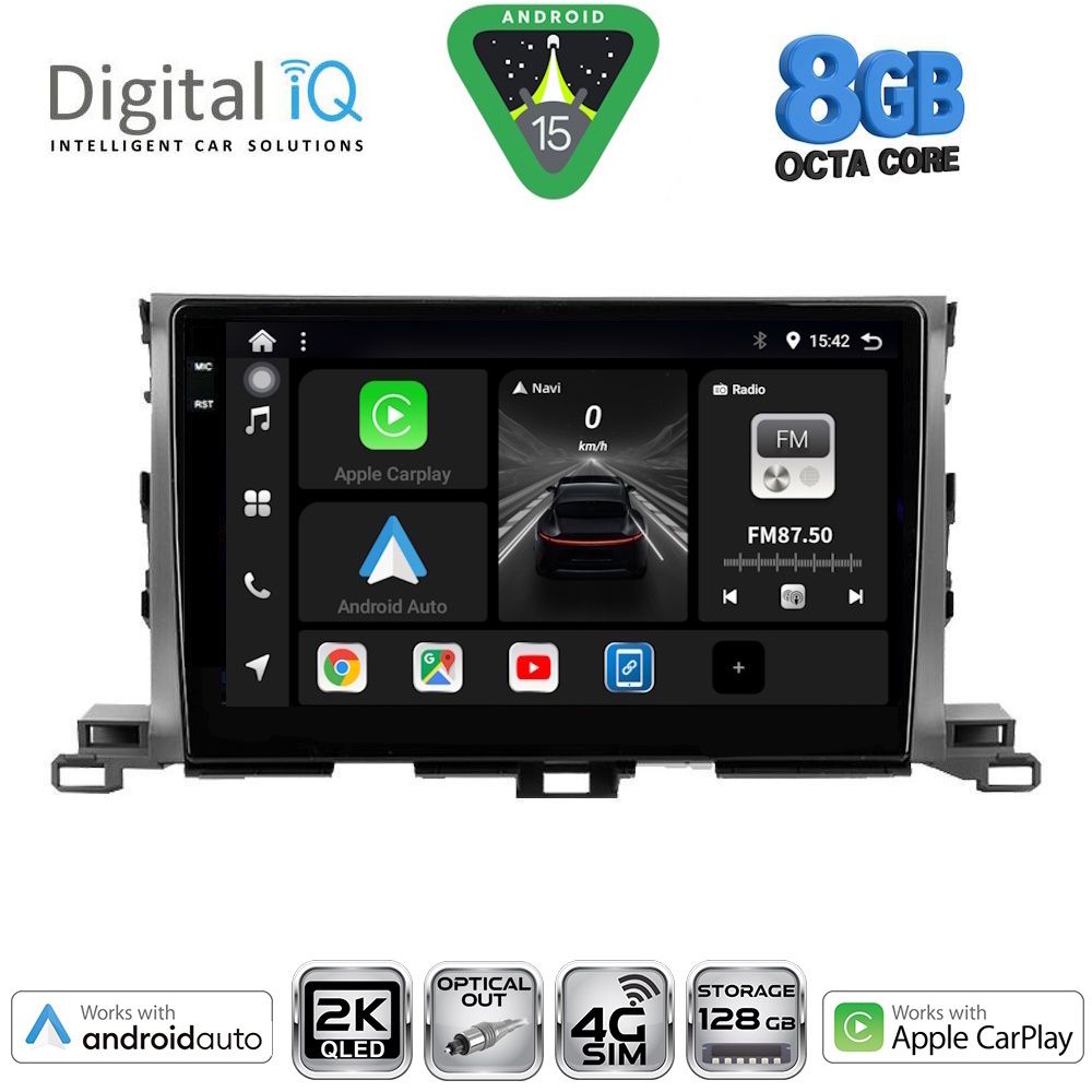 DIGITAL IQ BXK 20700_CPAA (10inc) MULTIMEDIA TABLET for TOYOTA HIGHLANDER mod. 2014-2019