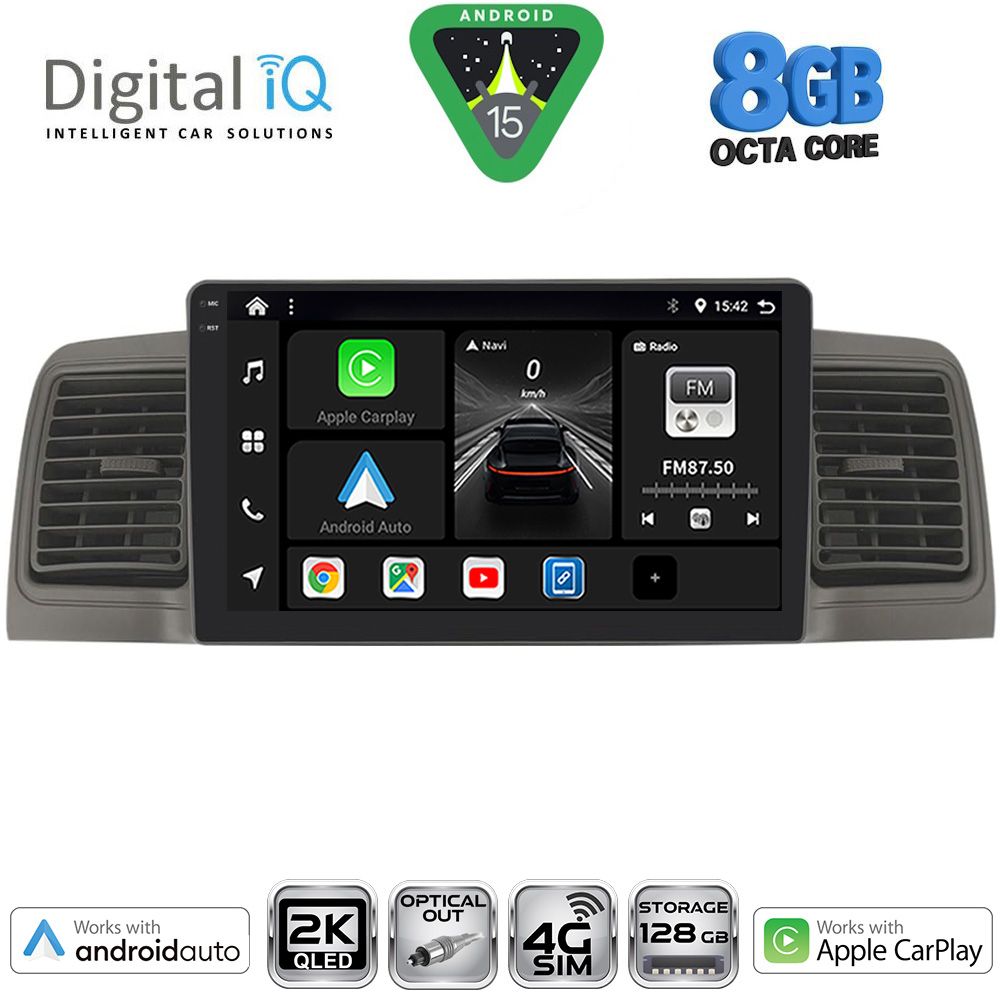 DIGITAL IQ BXK 20712GR_CPAA (9inc) MULTIMEDIA TABLET for TOYOTA COROLLA mod. 2001-2006 (GREY)