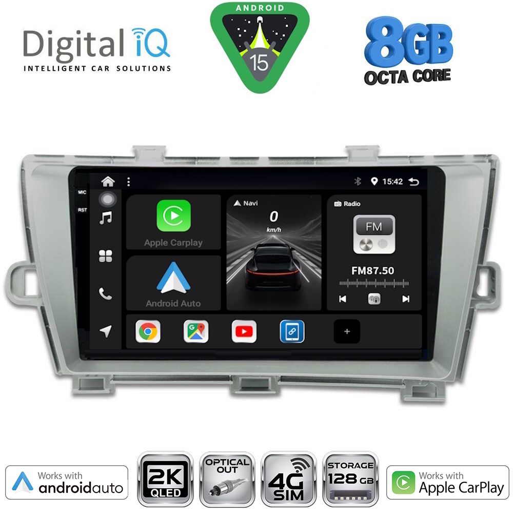 DIGITAL IQ BXK 20726SL_CPAA (9inc) MULTIMEDIA TABLET for TOYOTA PRIUS mod. 2009-2015 (SILVER)