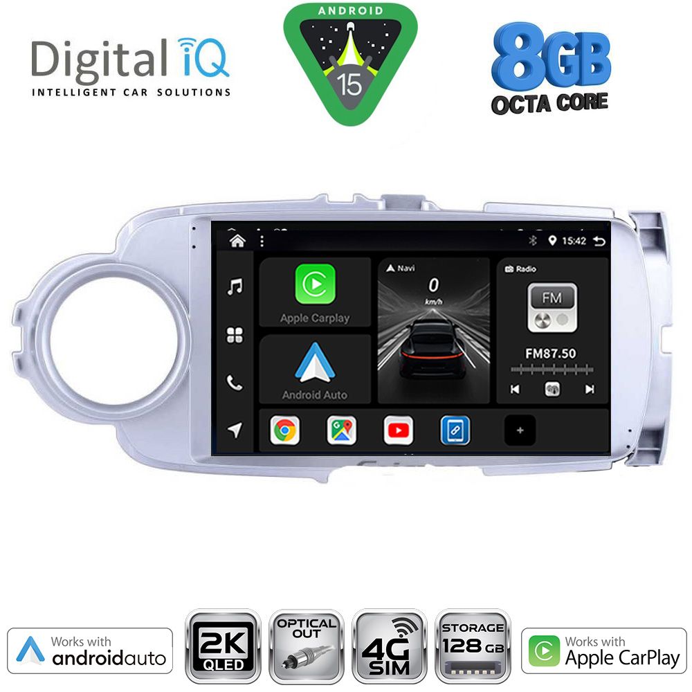 DIGITAL IQ BXK 20737SL_CPAA (9inc) MULTIMEDIA TABLET for TOYOTA YARIS mod. 2011-2015 (SILVER)