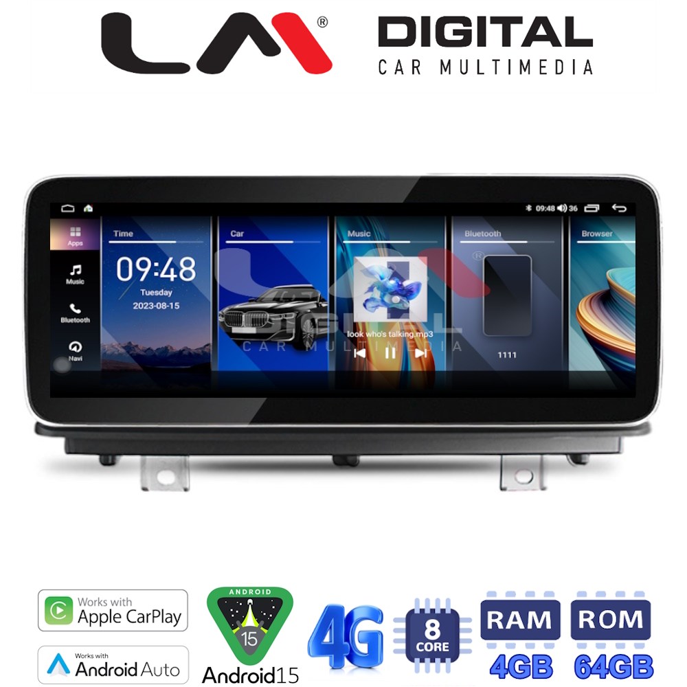 LM Digital - LM KH4 175 EVO Οθόνη OEM Multimedia Αυτοκινήτου για BMW σειρά 1 F20 F21 2018>ΒΜW σειρά 2 F22 F87 2018>  με σύστημα EVO (CarPlay/AndroidAuto/BT/GPS/WIFI/GPRS)