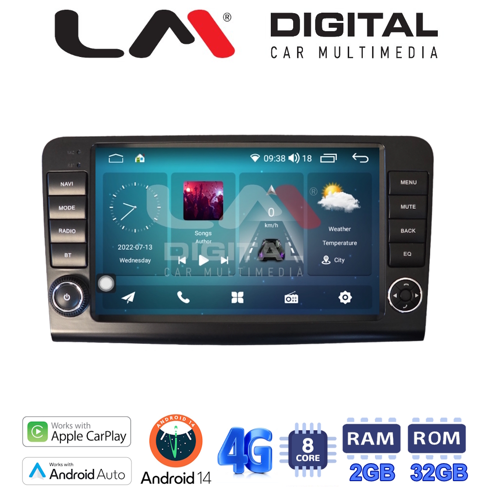 LMKR8213 LM Digital - LM KR8213 GPS Οθόνη OEM Multimedia Αυτοκινήτου για Mercedes ML 2005 > 2011 (CarPlay/AndroidAuto/BT/GPS/WIFI/GPRS) - Image 1
