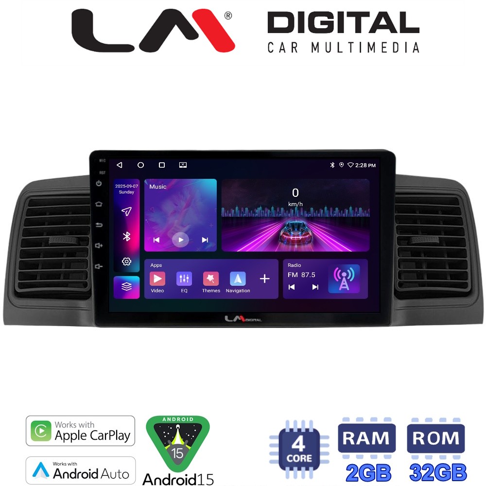 LMZA4010B LM Digital - LM ZA4010B GPS Οθόνη OEM Multimedia Αυτοκινήτου για Toyota Corolla 2000-2007 (CarPlay/AndroidAuto/BT/GPS/WIFI/GPRS) - Image 1