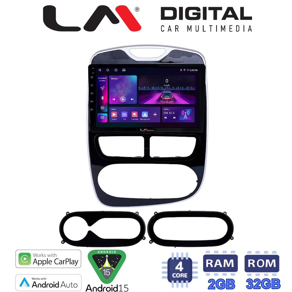 LM Digital - LM ZA4320 GPS Οθόνη OEM Multimedia Αυτοκινήτου για RENAULT CLIO 2012 > 2015  (CarPlay/AndroidAuto/BT/GPS/WIFI/GPRS)