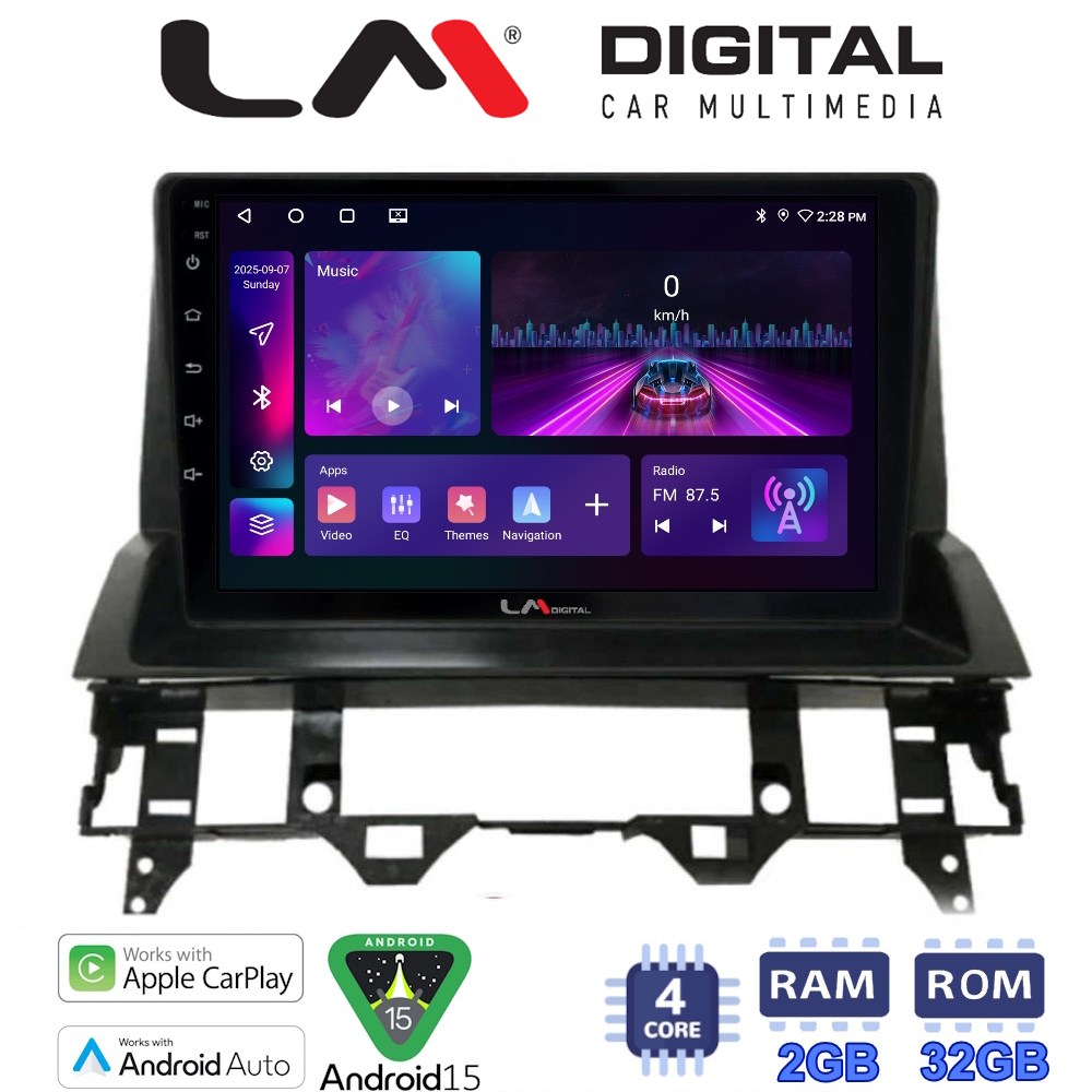 LMZA4437 LM Digital - LM ZA4437 GPS Οθόνη OEM Multimedia Αυτοκινήτου για MAZDA 6 2002 > 2005 (CarPlay/AndroidAuto/BT/GPS/WIFI/GPRS) - Image 1