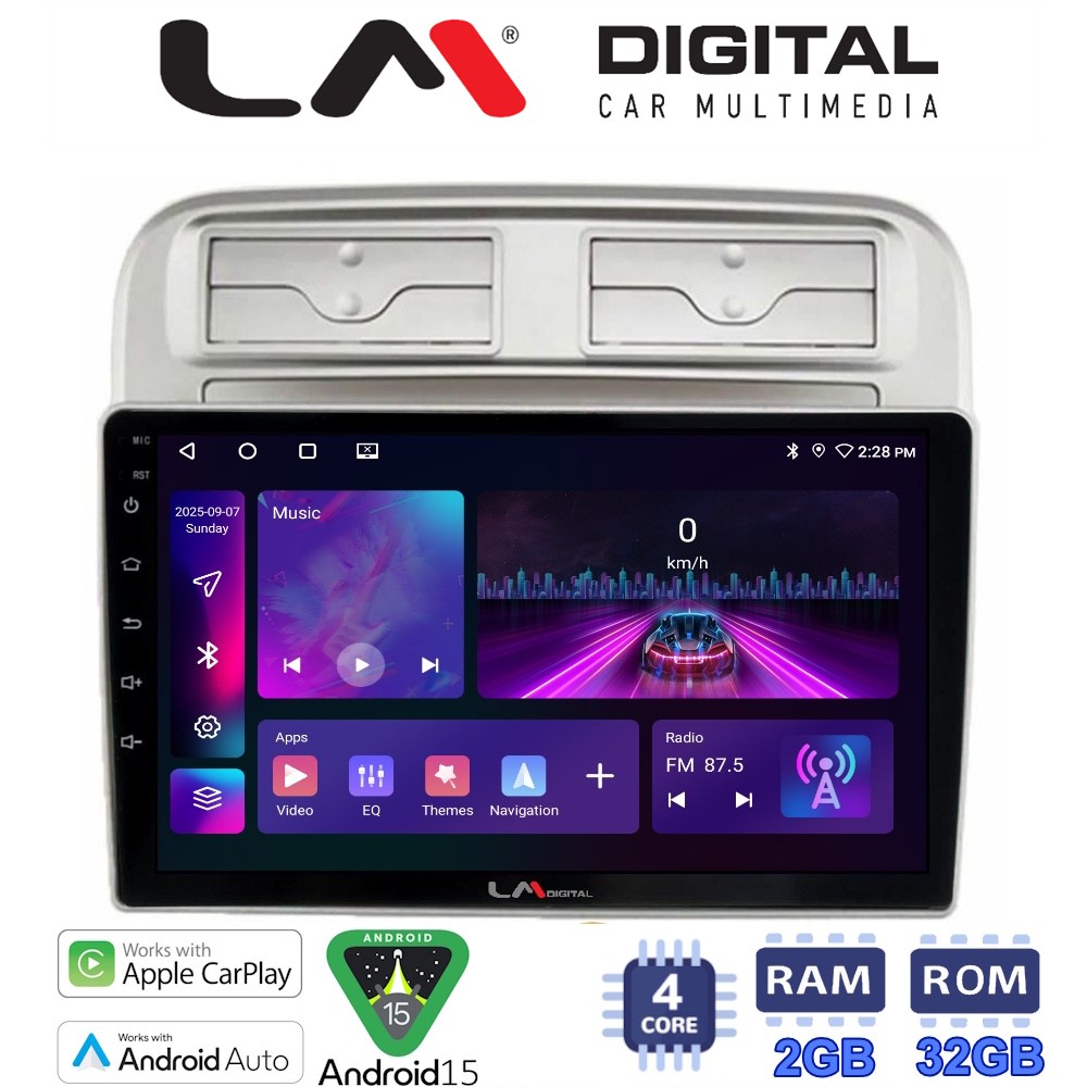 LM Digital - LM ZA4660 GPS Οθόνη OEM Multimedia Αυτοκινήτου για Fiat Grande Punto 2005 > 2009 
Fiat Linea 2005 > 2017  (CarPlay/AndroidAuto/BT/GPS/WIFI/GPRS)