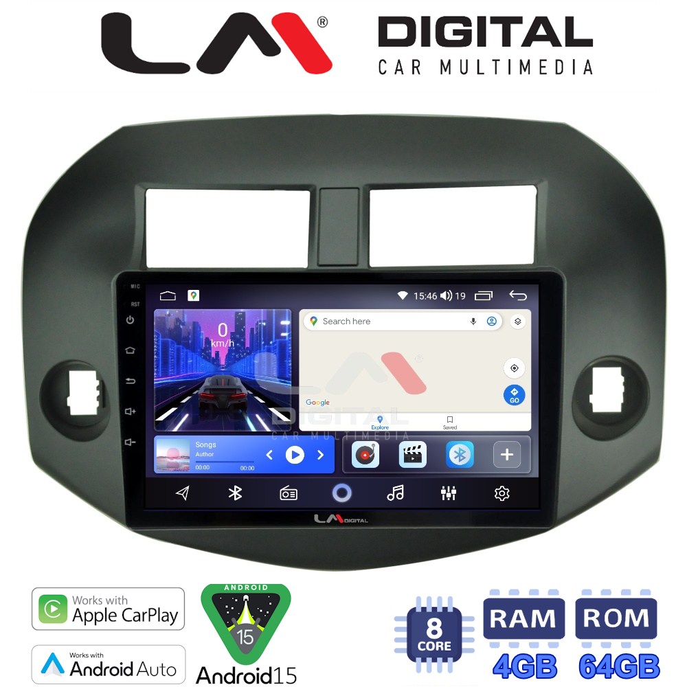 LMZK8018B LM Digital - LM ZK8018B GPS Οθόνη OEM Multimedia Αυτοκινήτου για Toyota Rav4 2007 > 2012 (CarPlay/AndroidAuto/BT/GPS/WIFI) - Image 1