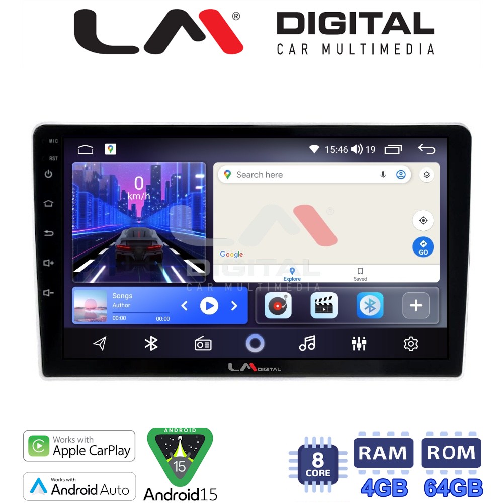LMZK8023SA LM Digital - LM ZK8023SA GPS Οθόνη OEM Multimedia Αυτοκινήτου για Kia Sportage 2004 > 2010 (CarPlay/AndroidAuto/BT/GPS/WIFI) - Image 1