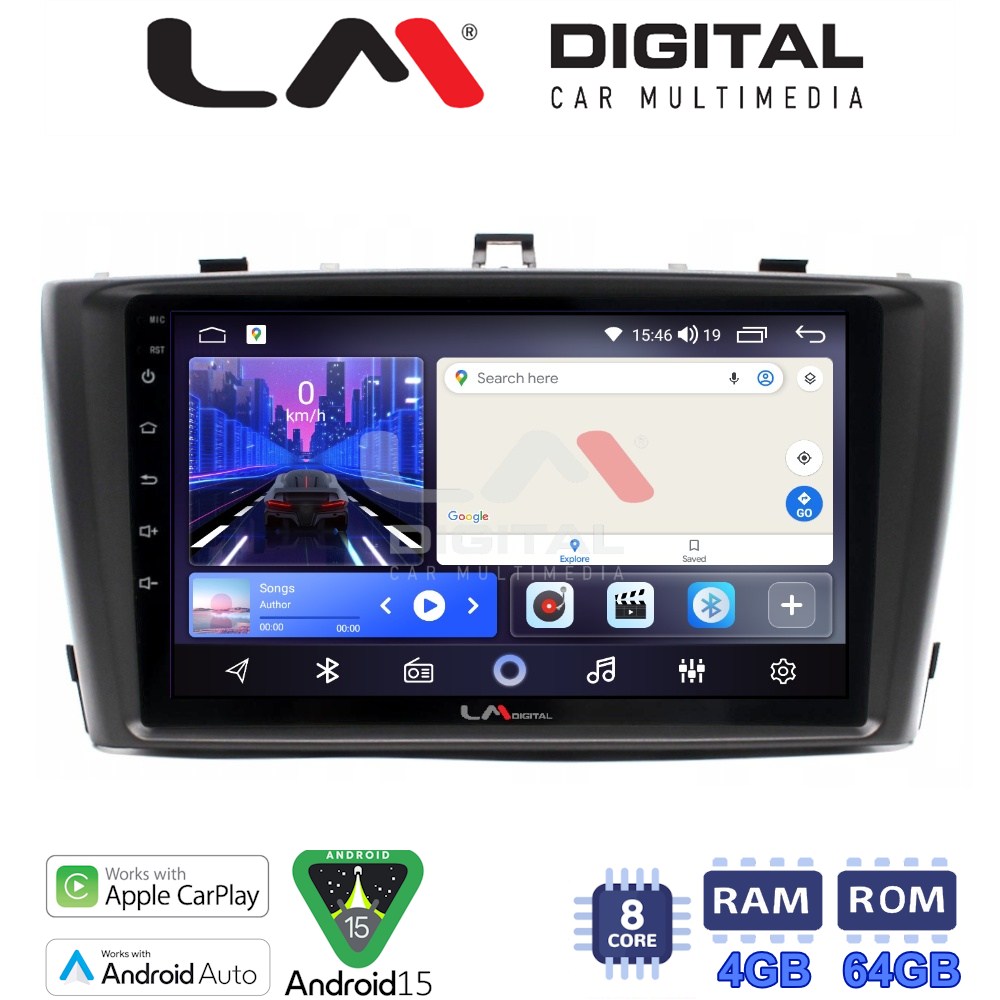 LM Digital - LM ZK8027 GPS Οθόνη OEM Multimedia Αυτοκινήτου για TOYOTA AVENSIS T27 2009 > 2016  (CarPlay/AndroidAuto/BT/GPS/WIFI)