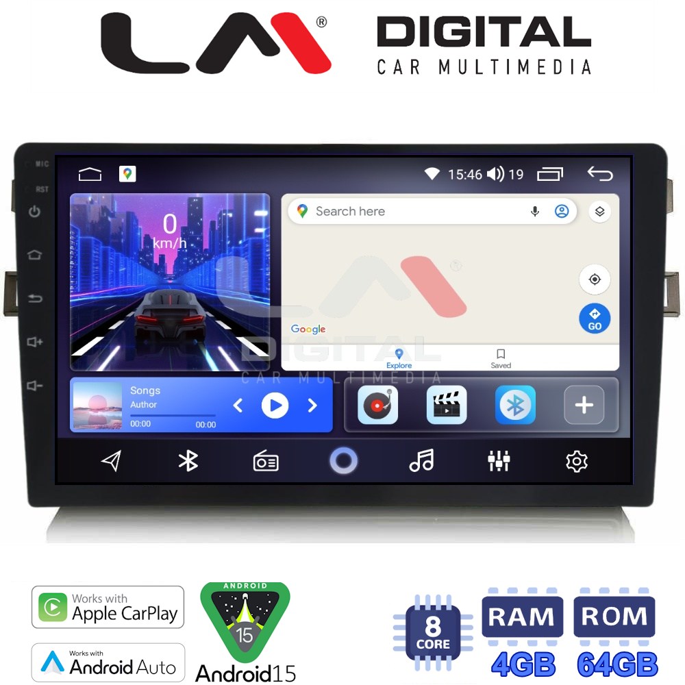 LM Digital - LM ZK8028 GPS Οθόνη OEM Multimedia Αυτοκινήτου για Toyota Auris 2007 > 2012 (CarPlay/AndroidAuto/BT/GPS/WIFI)