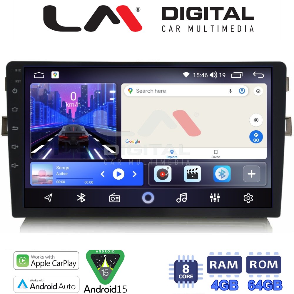 LMZK8028B LM Digital - LM ZK8028B GPS Οθόνη OEM Multimedia Αυτοκινήτου για Toyota Auris 2007 > 2012 (CarPlay/AndroidAuto/BT/GPS/WIFI) - Image 1