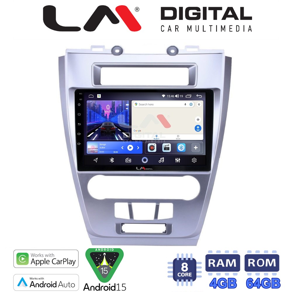 LMZK8047 LM Digital - LM ZK8047 GPS Οθόνη OEM Multimedia Αυτοκινήτου για Ford Fusion 2012>2017 (CarPlay/AndroidAuto/BT/GPS/WIFI) - Image 1