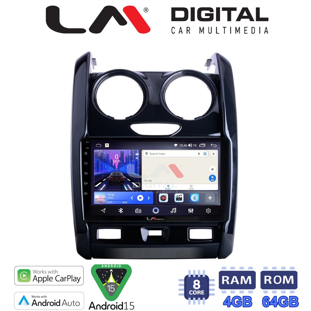 LMZK8158 LM Digital - LM ZK8158 GPS Οθόνη OEM Multimedia Αυτοκινήτου για DACIA DUSTER 2013>2019 (CarPlay/AndroidAuto/BT/GPS/WIFI) - Image 1