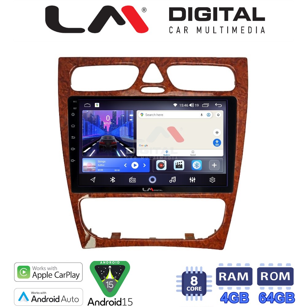 LMZK8171W LM Digital - LM ZK8171W GPS Οθόνη OEM Multimedia Αυτοκινήτου για Mercedes C Class 1999 > 2004 (Προ Facelift) (CarPlay/AndroidAuto/BT/GPS/WIFI) - Image 1