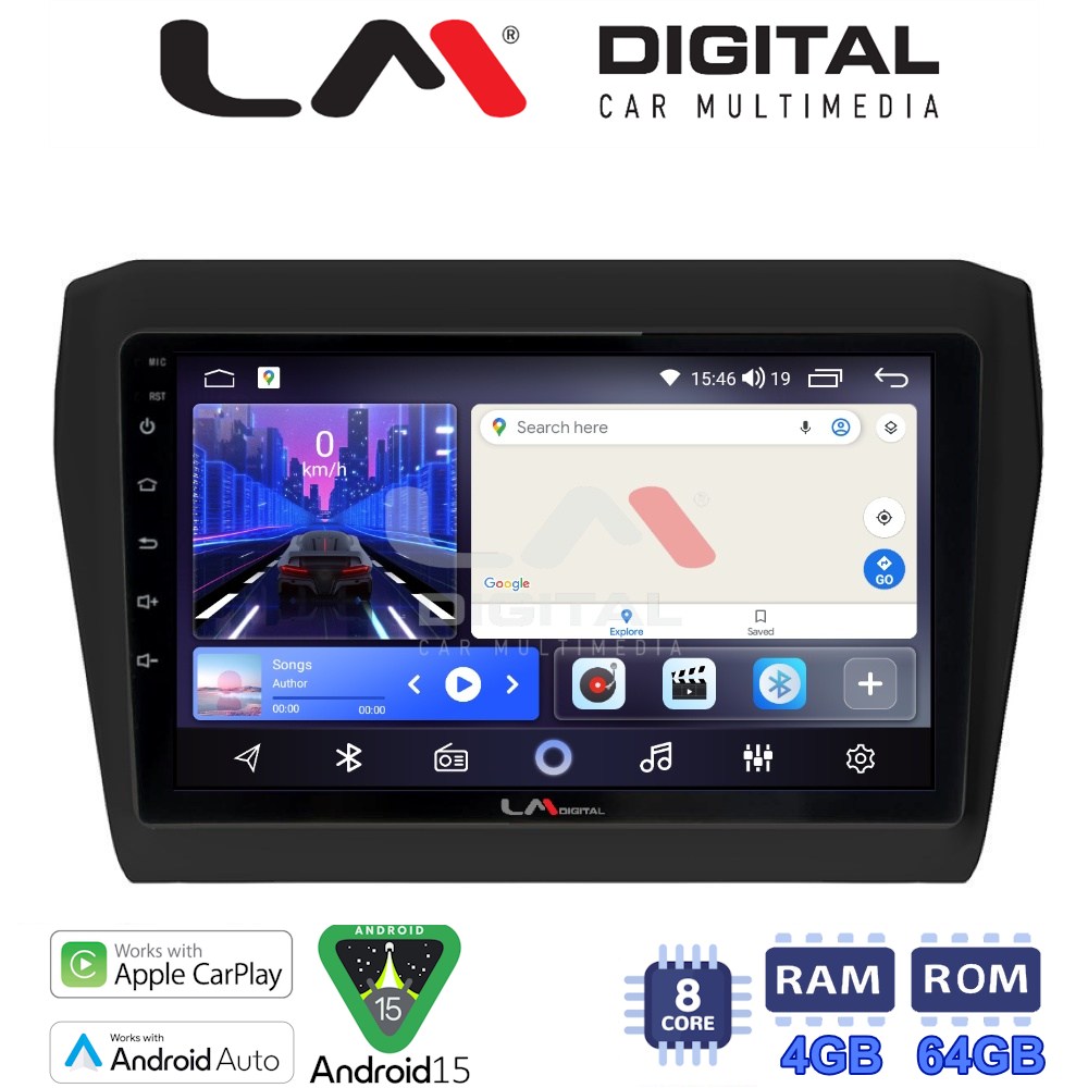 LMZK8180 LM Digital - LM ZK8180 GPS Οθόνη OEM Multimedia Αυτοκινήτου για SUZUKI SWIFT 2016> (CarPlay/AndroidAuto/BT/GPS/WIFI) - Image 1