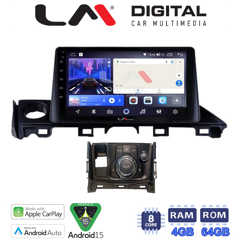 LMZK8214 LM Digital - LM ZK8214 GPS Οθόνη OEM Multimedia Αυτοκινήτου για Mazda 6 2017 > 2020 (CarPlay/AndroidAuto/BT/GPS/WIFI) - Image 1