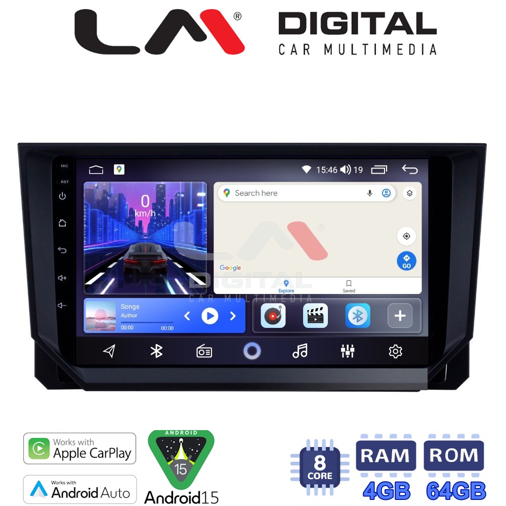 LMZK8222 LM Digital - LM ZK8222 GPS Οθόνη OEM Multimedia Αυτοκινήτου για Seat Ibiza - Arona 2018> (CarPlay/AndroidAuto/BT/GPS/WIFI) - Image 1