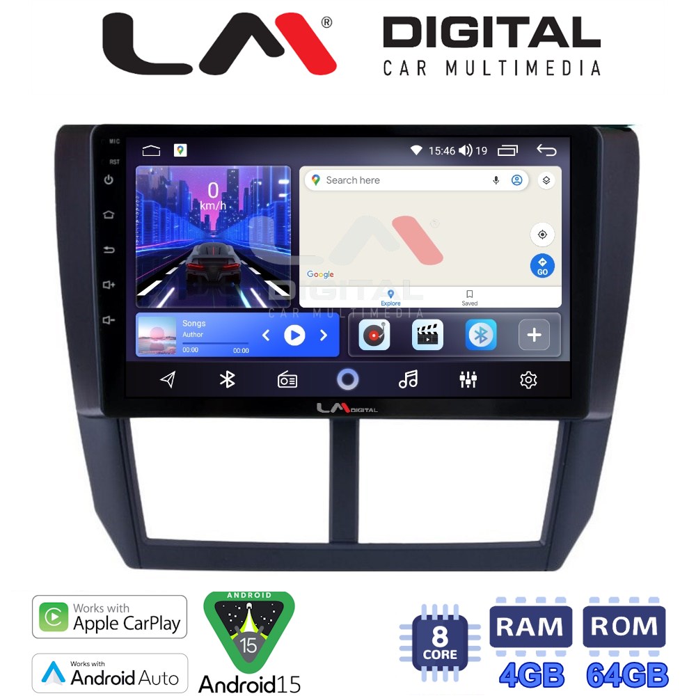 LMZK8272 LM Digital - LM ZK8272 GPS Οθόνη OEM Multimedia Αυτοκινήτου για SUBARU IMPREZA-FORESTER 2009>2012 (CarPlay/AndroidAuto/BT/GPS/WIFI) - Image 1