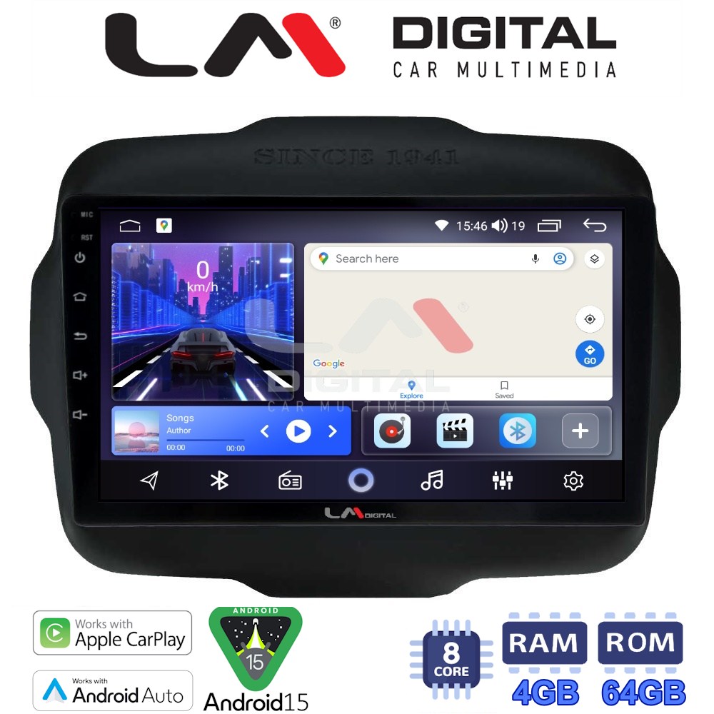 LMZK8273 LM Digital - LM ZK8273 GPS Οθόνη OEM Multimedia Αυτοκινήτου για Jeep Gran Cherokee 2014 > (CarPlay/AndroidAuto/BT/GPS/WIFI) - Image 1
