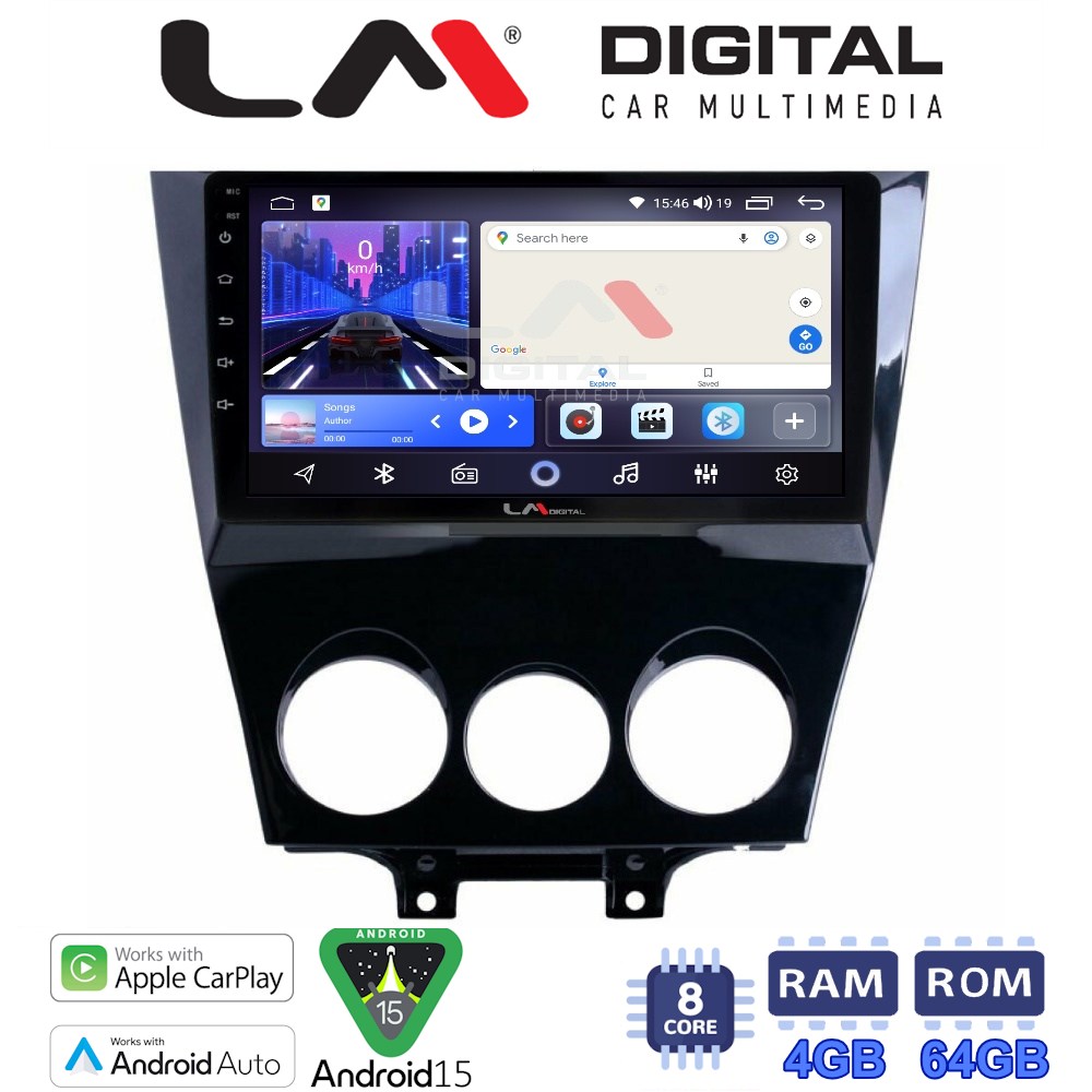 LMZK8301 LM Digital - LM ZK8301 GPS Οθόνη OEM Multimedia Αυτοκινήτου για Mazda RX8 2001>2008 (CarPlay/AndroidAuto/BT/GPS/WIFI) - Image 1