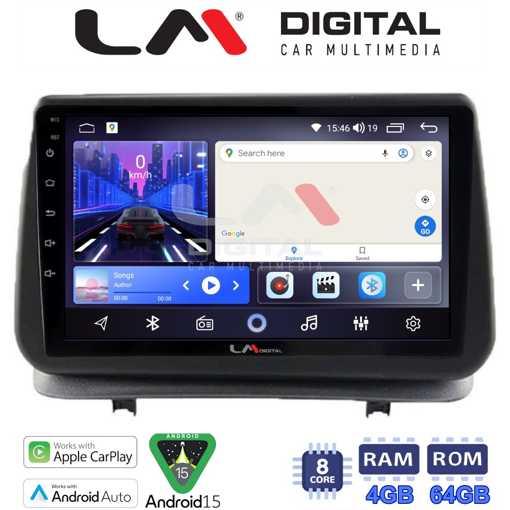 LMZK8319 LM Digital - LM ZK8319 GPS Οθόνη OEM Multimedia Αυτοκινήτου για Renault Clio III 2005 > 2011 (CarPlay/AndroidAuto/BT/GPS/WIFI) - Image 1