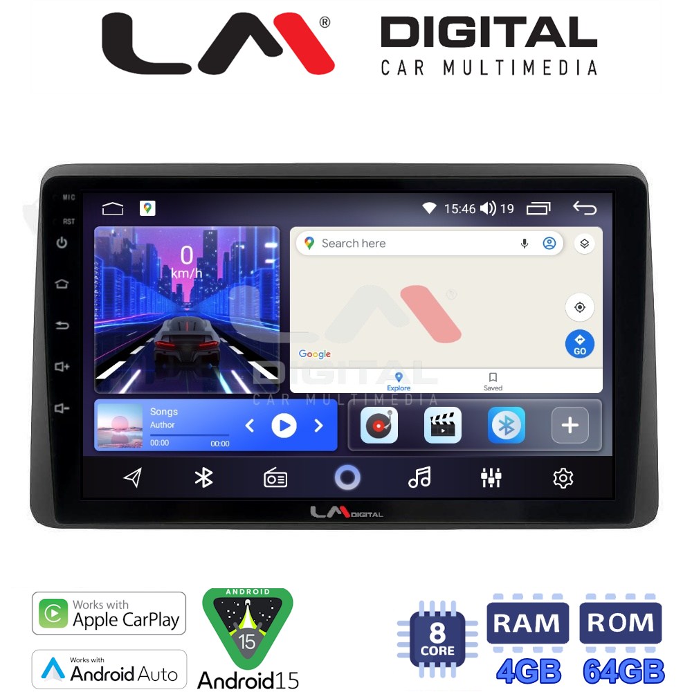 LMZK8434 LM Digital - LM ZK8434 GPS Οθόνη OEM Multimedia Αυτοκινήτου για DACIA DUSTER 2019> (CarPlay/AndroidAuto/BT/GPS/WIFI) - Image 1