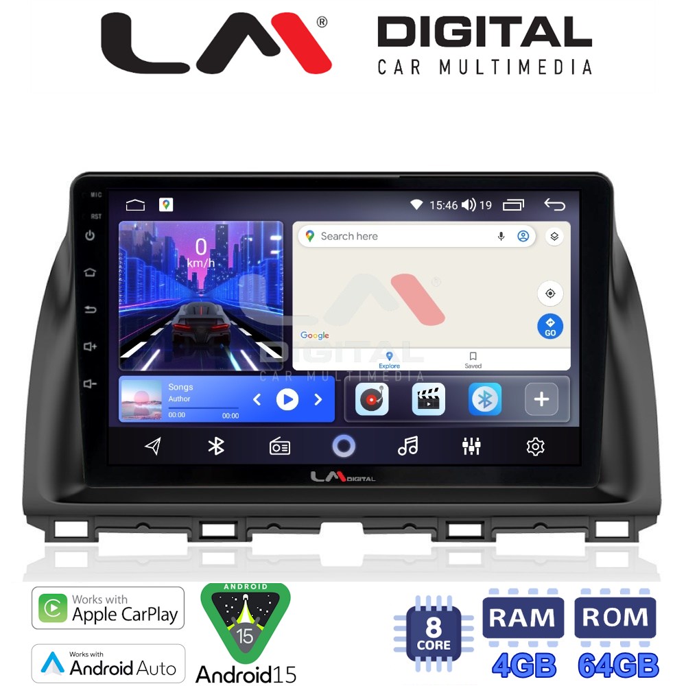 LMZK8438 LM Digital - LM ZK8438 GPS Οθόνη OEM Multimedia Αυτοκινήτου για MAZDA CX5 2013>2017 (CarPlay/AndroidAuto/BT/GPS/WIFI) - Image 1
