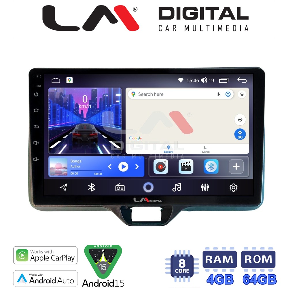 LM Digital - LM ZK8554 GPS Οθόνη OEM Multimedia Αυτοκινήτου για TOYOTA YARIS 2020> (CarPlay/AndroidAuto/BT/GPS/WIFI)
