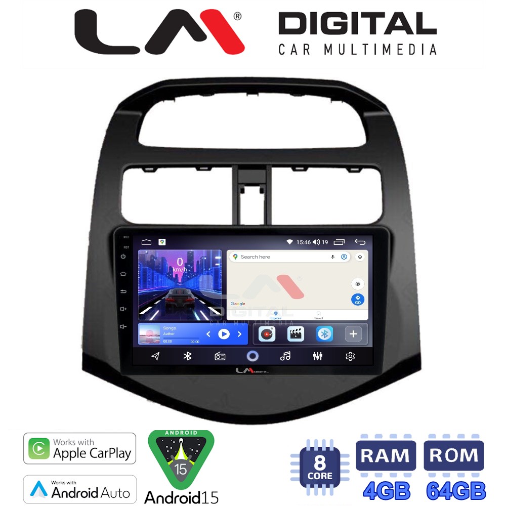 LMZK8589 LM Digital - LM ZK8589 GPS Οθόνη OEM Multimedia Αυτοκινήτου για DAEWOO SPARK 2009>2016 (CarPlay/AndroidAuto/BT/GPS/WIFI) - Image 1