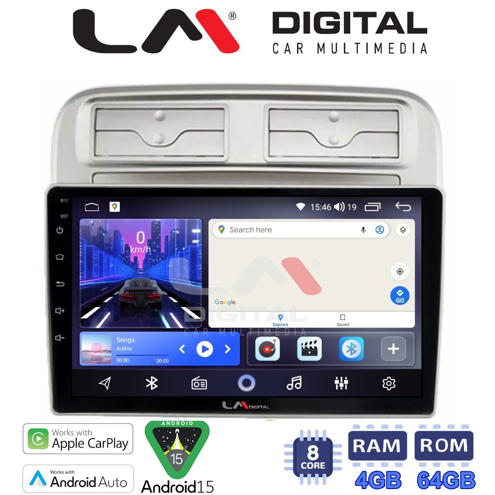 LM Digital - LM ZK8660 GPS Οθόνη OEM Multimedia Αυτοκινήτου για Fiat Grande Punto 2005 > 2009 
Fiat Linea 2005 > 2017  (CarPlay/AndroidAuto/BT/GPS/WIFI)