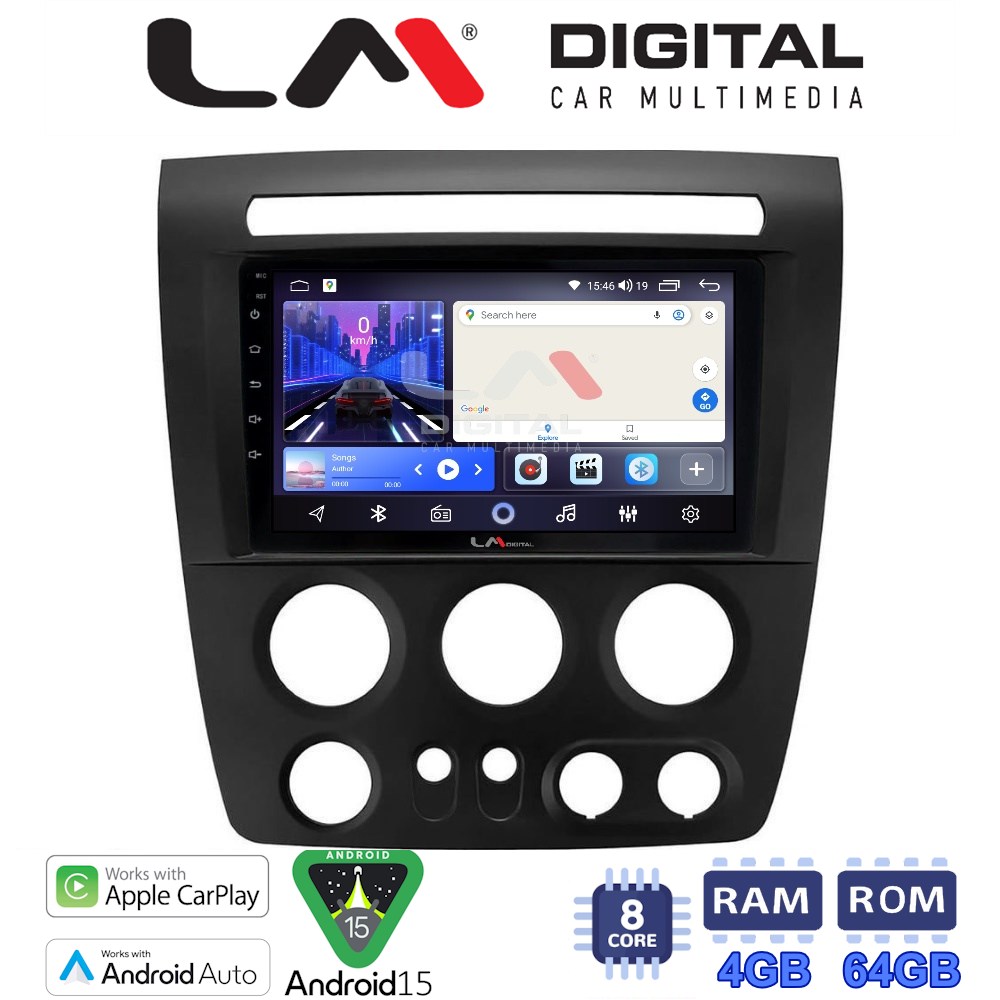 LMZK8721 LM Digital - LM ZK8721 GPS Οθόνη OEM Multimedia Αυτοκινήτου για Hummer H3 2006 > 2011 (CarPlay/AndroidAuto/BT/GPS/WIFI) - Image 1