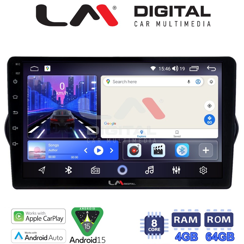 LM Digital - LM ZK8747 GPS Οθόνη OEM Multimedia Αυτοκινήτου για FIAT TIPO 2015>   (CarPlay/AndroidAuto/BT/GPS/WIFI)