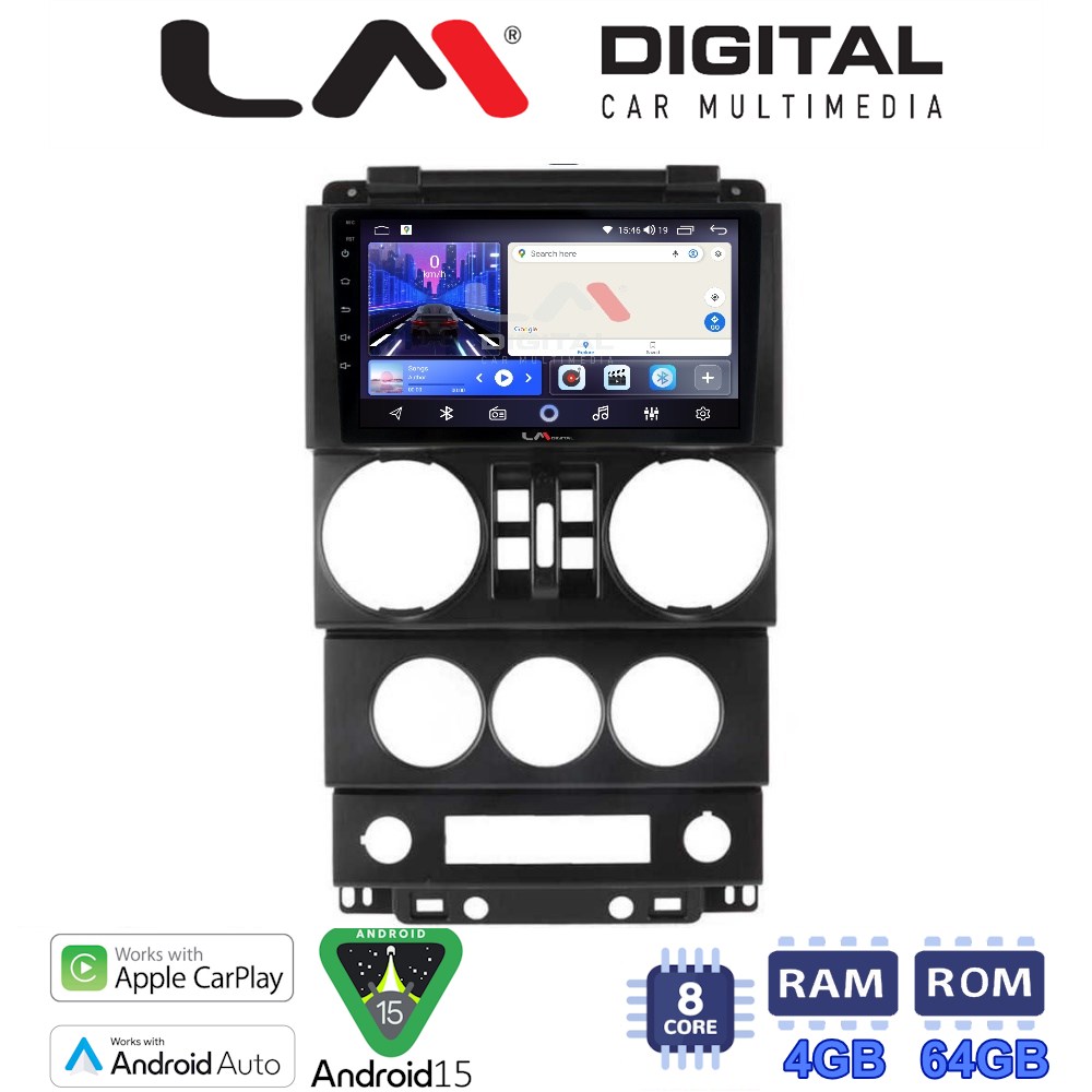 LMZK8748B LM Digital - LM ZK8748B GPS Οθόνη OEM Multimedia Αυτοκινήτου για JEEP WRANGLER 2007 > 2011 (CarPlay/AndroidAuto/BT/GPS/WIFI) - Image 1