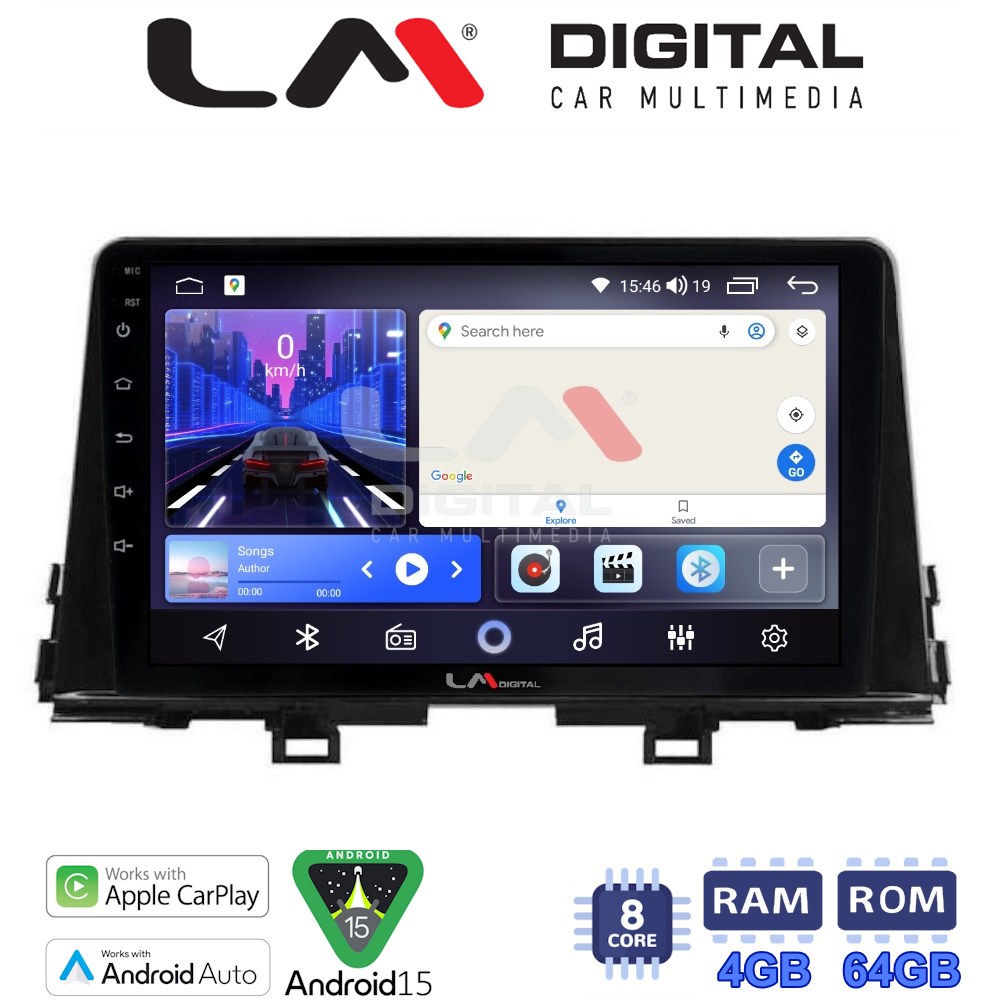LMZK8796 LM Digital - LM ZK8796 GPS Οθόνη OEM Multimedia Αυτοκινήτου για Kia Piccanto 2021> (CarPlay/AndroidAuto/BT/GPS/WIFI) - Image 1