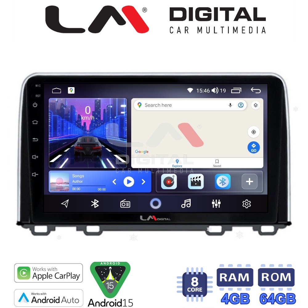 LM Digital - LM ZK8912 GPS Οθόνη OEM Multimedia Αυτοκινήτου για HONDA CRV 2017> (CarPlay/AndroidAuto/BT/GPS/WIFI)