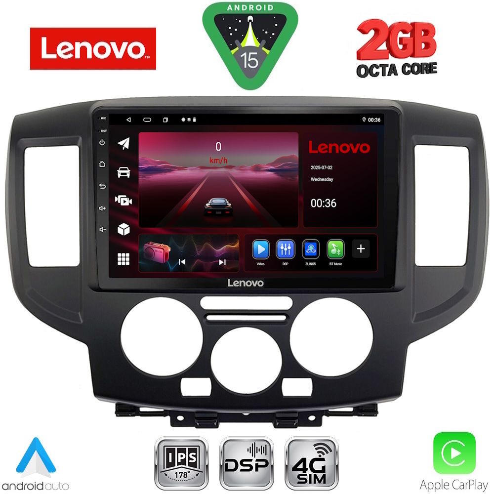 LVF5458BL_15_ LENOVO LVF 5458BL_CPA (9inc) MULTIMEDIA TABLET for NISSAN NV 200 mod. 2009-2020 (BLACK) - Image 1