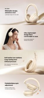 REMAX RB-100HB (BEIGE) WIRELESS HEADPHONES - Image 2