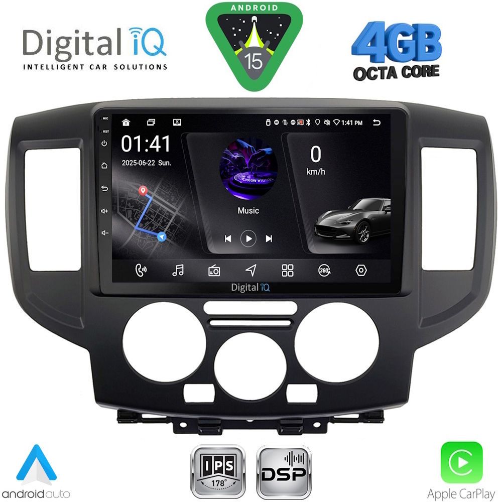 DIGITAL IQ RSG 6458BL_CPA (9inc) MULTIMEDIA TABLET for NISSAN NV 200 mod. 2009-2020 (BLACK)