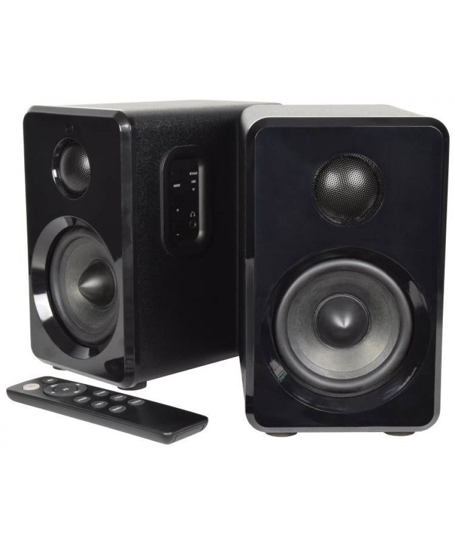 AvLink ABS35BLK Ενεργά Bluetooth Ηχεία Βιβλιοθήκης 3.5" 15W RMS Μαύρα με USB, MicroSD (Ζεύγος)