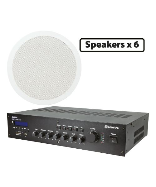 Adastra 9*CC8V+RM360S Πακέτο Background Music με 9 Ηχεία Οροφής 100V και Μίκτη Ενισχυτή 360W (Σετ)