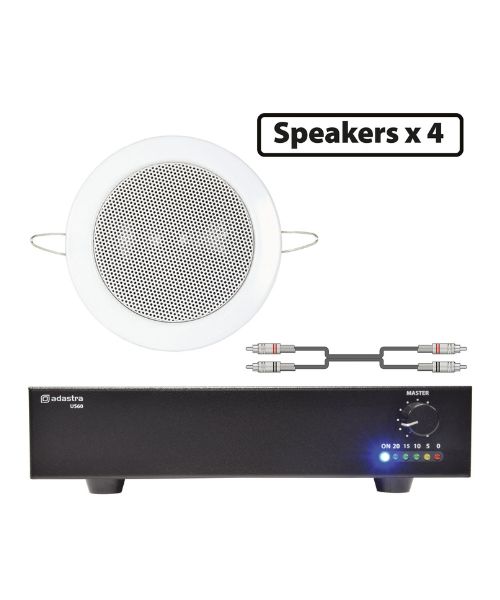 Adastra 4*EC36V+US60 Πακέτο Background Music με 4 Ηχεία Οροφής 100V και Τελικό Eνισχυτή 60W (Σετ)