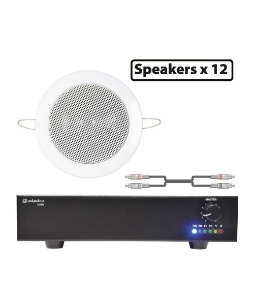 Adastra 12*EC36V+US90 Πακέτο Background Music με 12 Ηχεία Οροφής 100V και Τελικό Ενισχυτή 90W (Σετ)