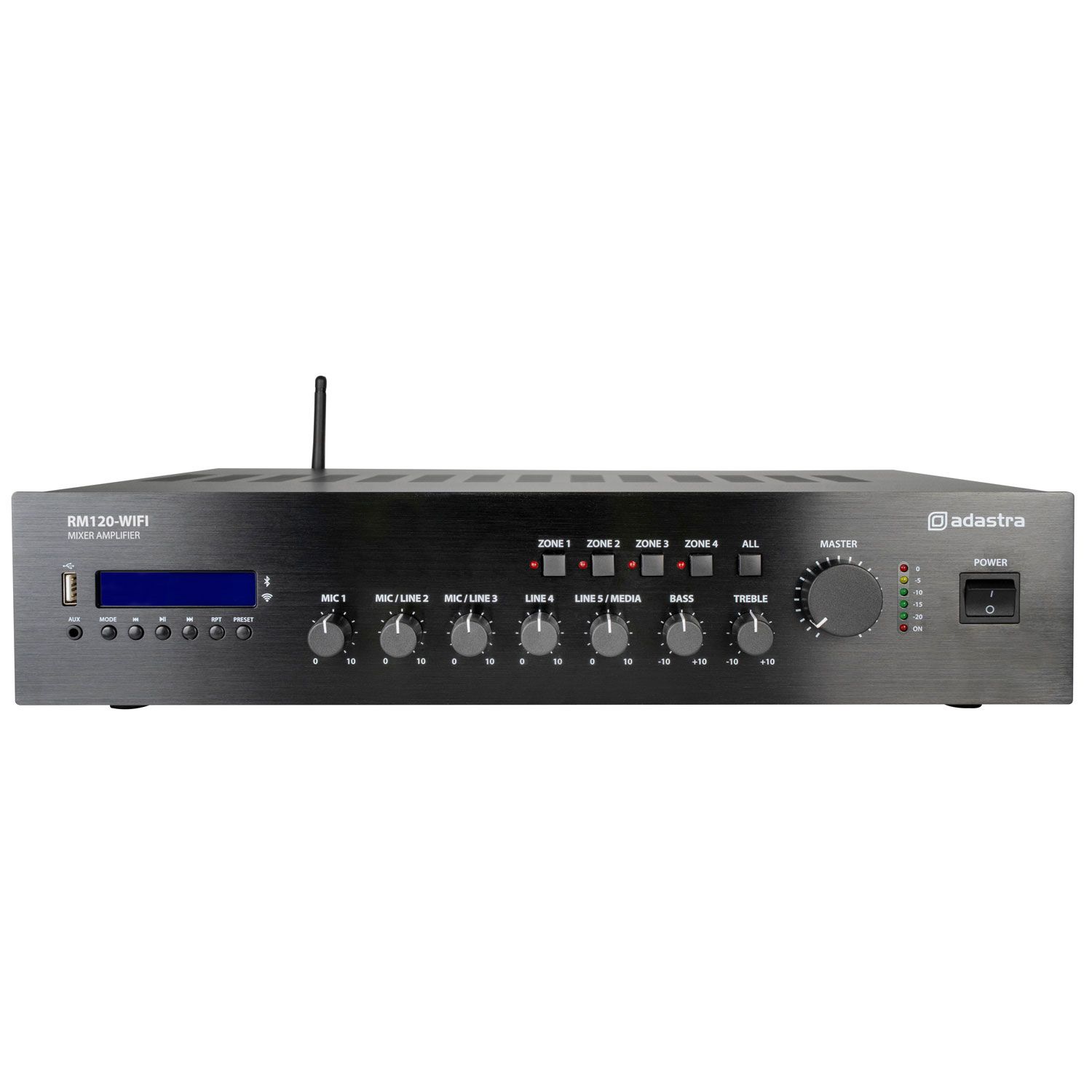 Adastra RM120-WIFI Ενισχυτής-Μίκτης 100V 5 Καναλιών με WiFi 120W RMS